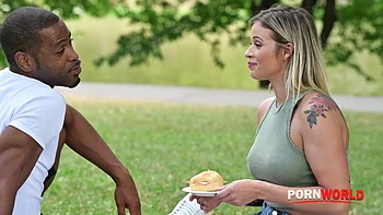 Tantilising Tourist Ria Sunn Hooks Up For No Strings Interracial DP Threesome GP3117