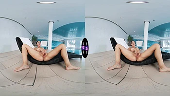 Glam ukrainian teen Vixi Rafi gets naked and masturbates in vr