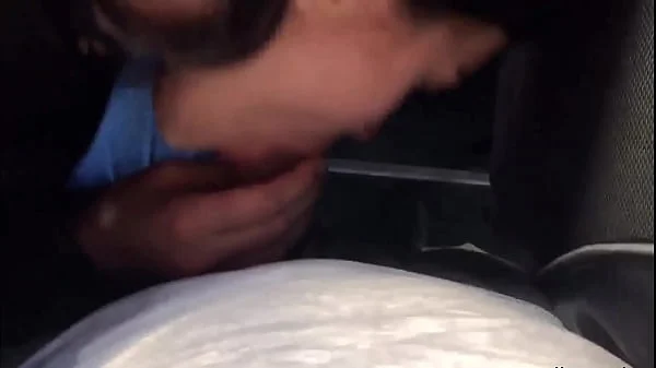 Brunette Public Blowjob and Cum in Mouth in Public Transport