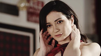 Brunette beauty Valentina Bianco enjoys passionate sex with her boyfriend in a steamy scene.