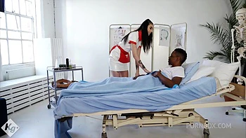 Tight Teen Nurse Stretches Her Pussy For BBC