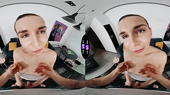 Arina Shy rides a big cock in stunning vr quality