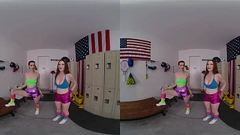 Stretching with Two Hotties 4