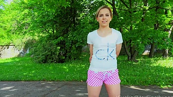 Hot teen Megan Talerico gives a blowjob in the car