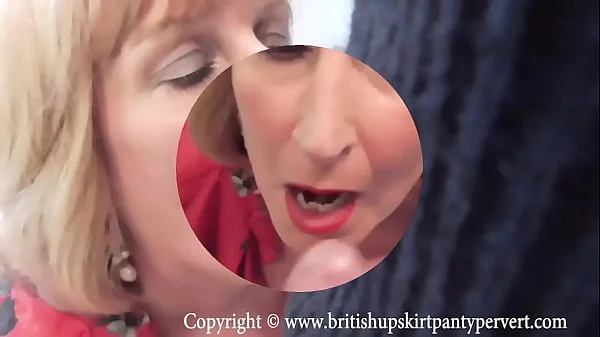 Amazing blowjob and facial from wife and mother Rosemary in the kitchen while the family is away.
