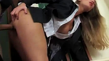 Russian office break - who is this: Blowjob, Doggy  Hardcore Porn