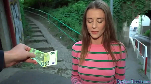 Pulled eurobabe blowing and riding big shaft in public