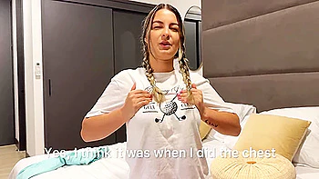 Petite Blonde 18 Year Old Convinces A Strange Neighbor To Come To Her House And Fucks Him To Creampie While Her Parents!