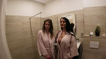 Group sex with soapy squirting and intense action in doggy style