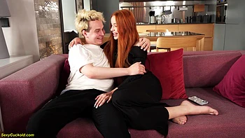 Rough Cuckold Becomes Her First DP Sex