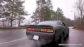 Shy Miss Sunset Repays Ride With Sloppy Car Blowjob