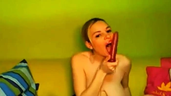 Big-Titted Cam Girl in High Heels Masturbates