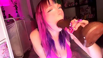 Redhead close up of her very big pussy