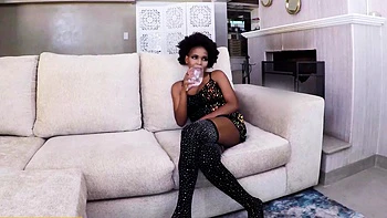 Ebony MILF Rides Big White Cock Deep