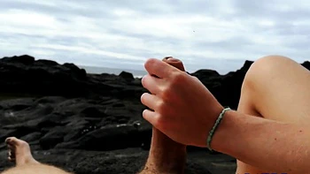 Public Beach Hardcore POV with Teen Amateur