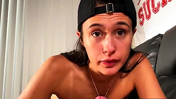 Big tits amateur Mackenzie sucks this dick