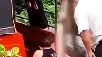 Mexican girl gets Creampie in golf cart