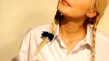 Blonde teen babe pussy rammed