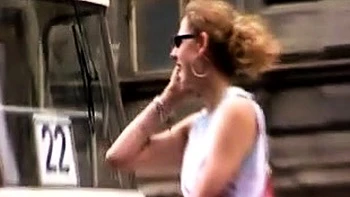 Blonde Amateur Takes Facial Outdoors In Public