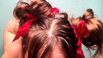 Teen blonde babe moist peach toy play and she loves it