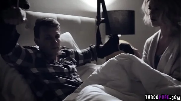 Stepmom Kit Mercer giving her stepson some relief using her milfy mouth