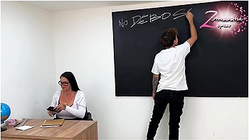 Nick Jowel - A Delicious Lesson To A Rebellious Student 18+ With My Huge Tits And His Delicious Cock!