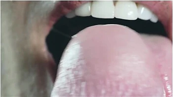 Close Up Sensual Tongue Blowjob