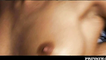 Beautiful brunette with natural tits Black Angelika fucked at the parking