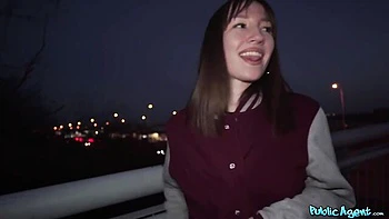 Public agent with a long penis impaled a horny teen gf Kate Quinn