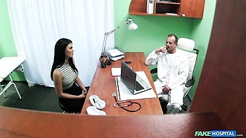 Latina doll with silicone tits Jasmine Jae fucks with a doctor