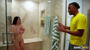 Black lover screwed a gorgeous big-boobed brunette Miki Moon