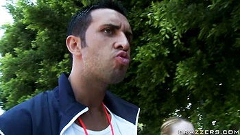 Astonishing busty brunette Bailey Brooks is enjoying this huge cock