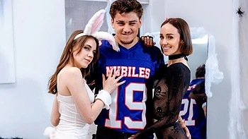 Two hot brunettes Christina Sage and Rose-caarter love this big cock