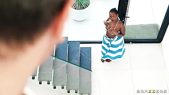 Black doll with big boobs Lexi Luv impaled by white wiener