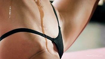 First-class blonde Nancy Ace is touching her wet snatch in the morning