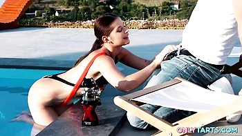 Gorgeous doggy style fuck with a passionate brunette Asandra Dewy