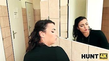 Beautiful brunette Charlotte Grey feels a long penis in her shaved pussy