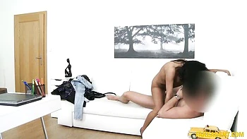 Awesome long-legged brunette Terra Little fucked in the missionary pose