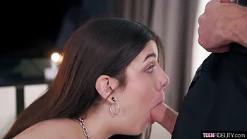 Gorgeous sideways pose fuck with a long-legged brunette Lily Winters