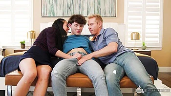 Big cock movie with fascinating ladylove from Bi College Fucks