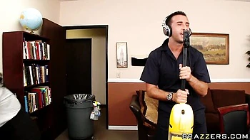 Fake-boobed brunette Vanilla Deville drilled by pretty huge cock