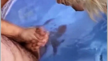 Outdoor Threesome For Trashy Blonde Housewife Enjoys