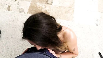 Good hard fuck in the cowgirl pose with a brown-haired hottie CJ