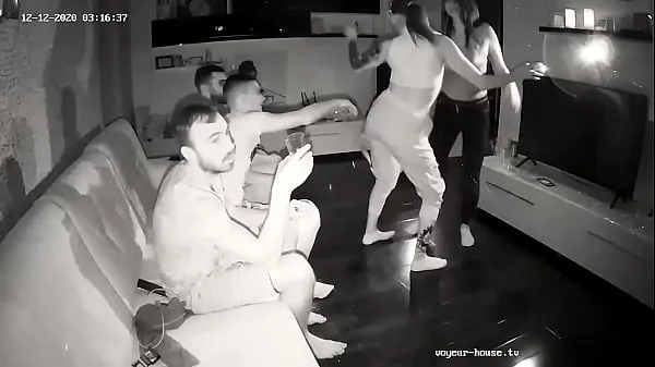 Young Chicks Flirt With Guests Sexy Dance Party