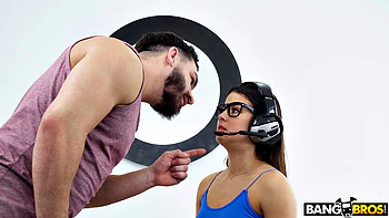 Gamer Girl Rides Joystick