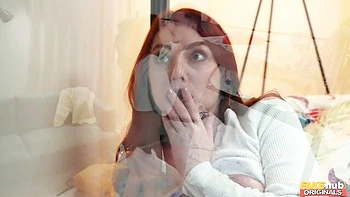 Skinny redhead model Katy Rose is enjoying this large penis so much