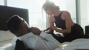 The couple has an intense interracial sex session with a big black cock