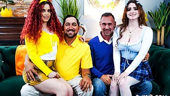 Good foursome action with two dolls Lilibet Saunders and Archer Ali