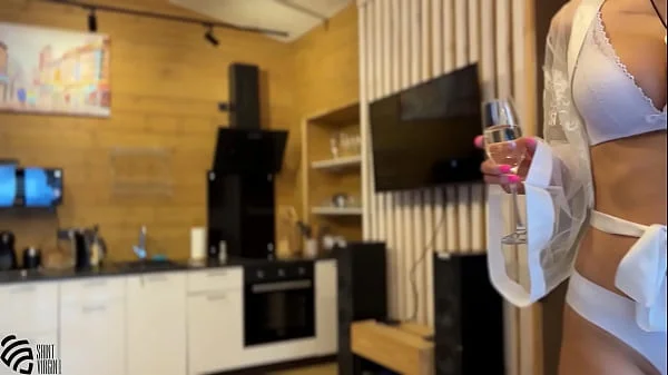 Mom seduces step-son in the kitchen.