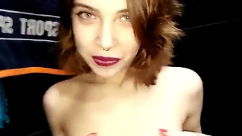 Russian slut Nika fucks in the toilet with a stranger in a disco: Blowjob, Doggy  Amateur Porn